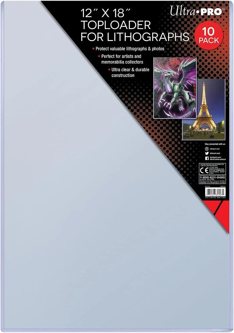 Ultra Pro 12″ x 18″ Protective Toploader for Lithographs 10 ct.