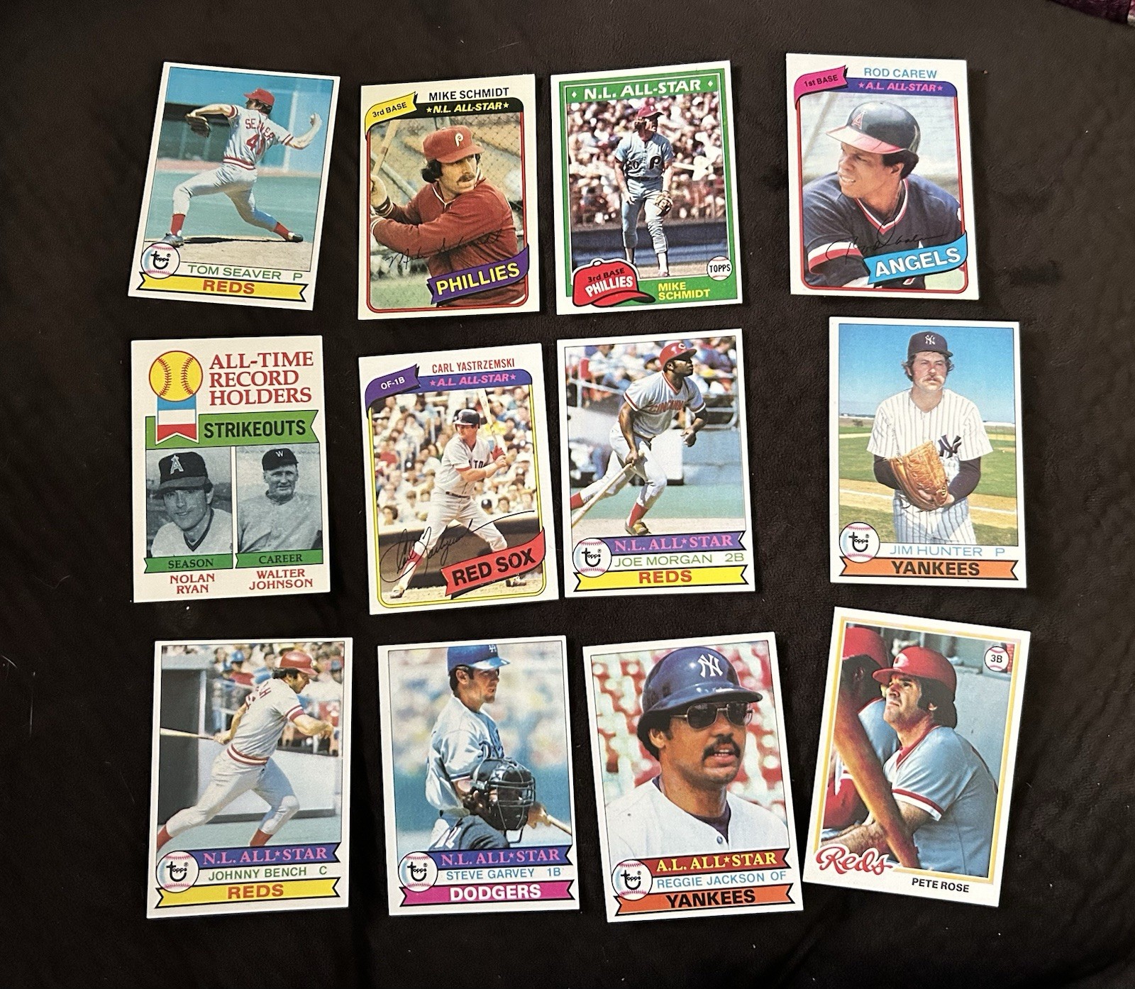 Baseball Card Lot of 12. All Different. Various Years.