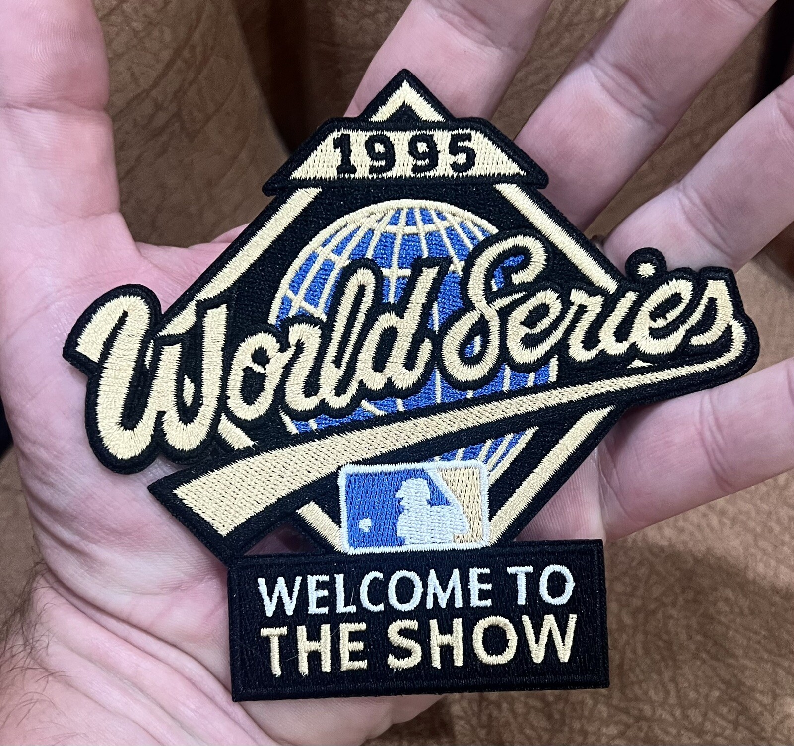 1995 World Series Jersey Patch Atlanta Braves Official Cleveland Indians Iron