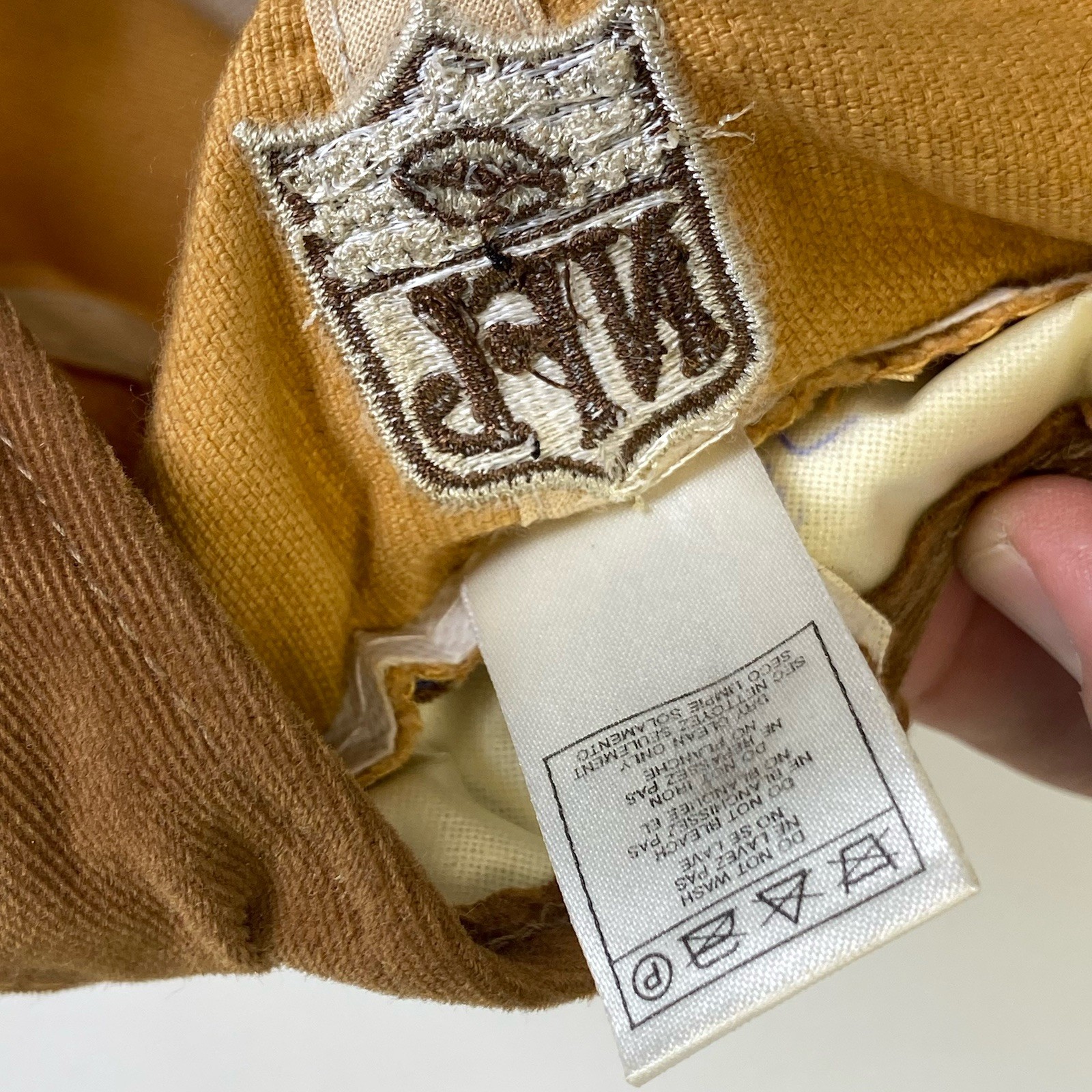 New York Giants NFL Reebok Fitted Cap Hat Size 7 3/4 Tan Gold Brown Football
