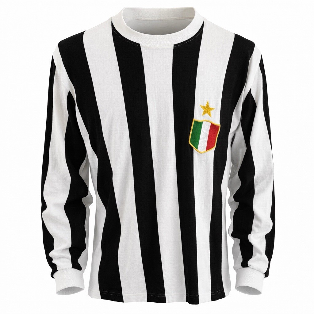 RETRO TOFFS LONG SLEEVE REPLICA FC JUVENTUS 1951/1952 SOCCER FOOTBALL JERSEY M