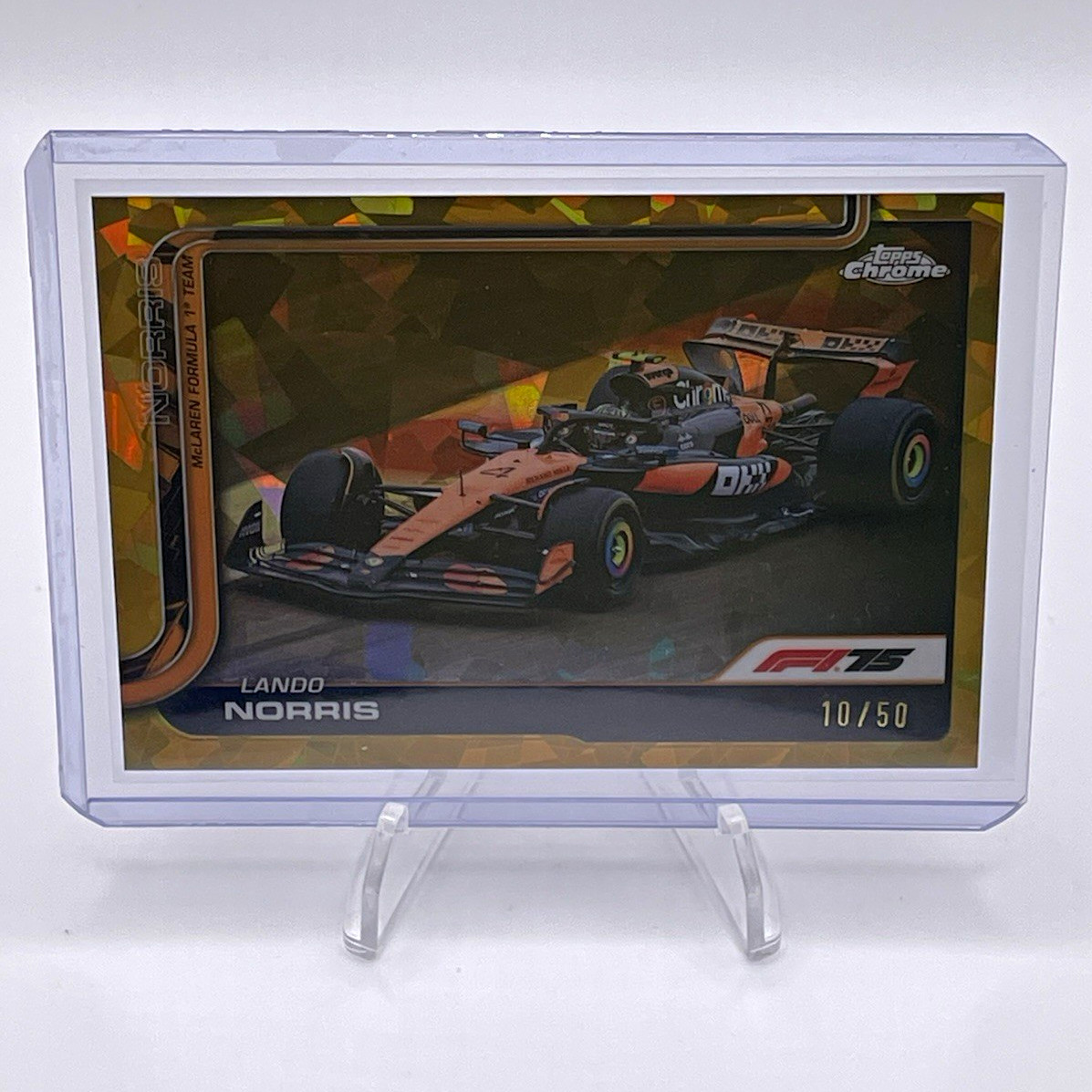 Topps 2025 Chrome Sapphire F1 Lando Norris McLaren #77 Serial Numbered 10/50