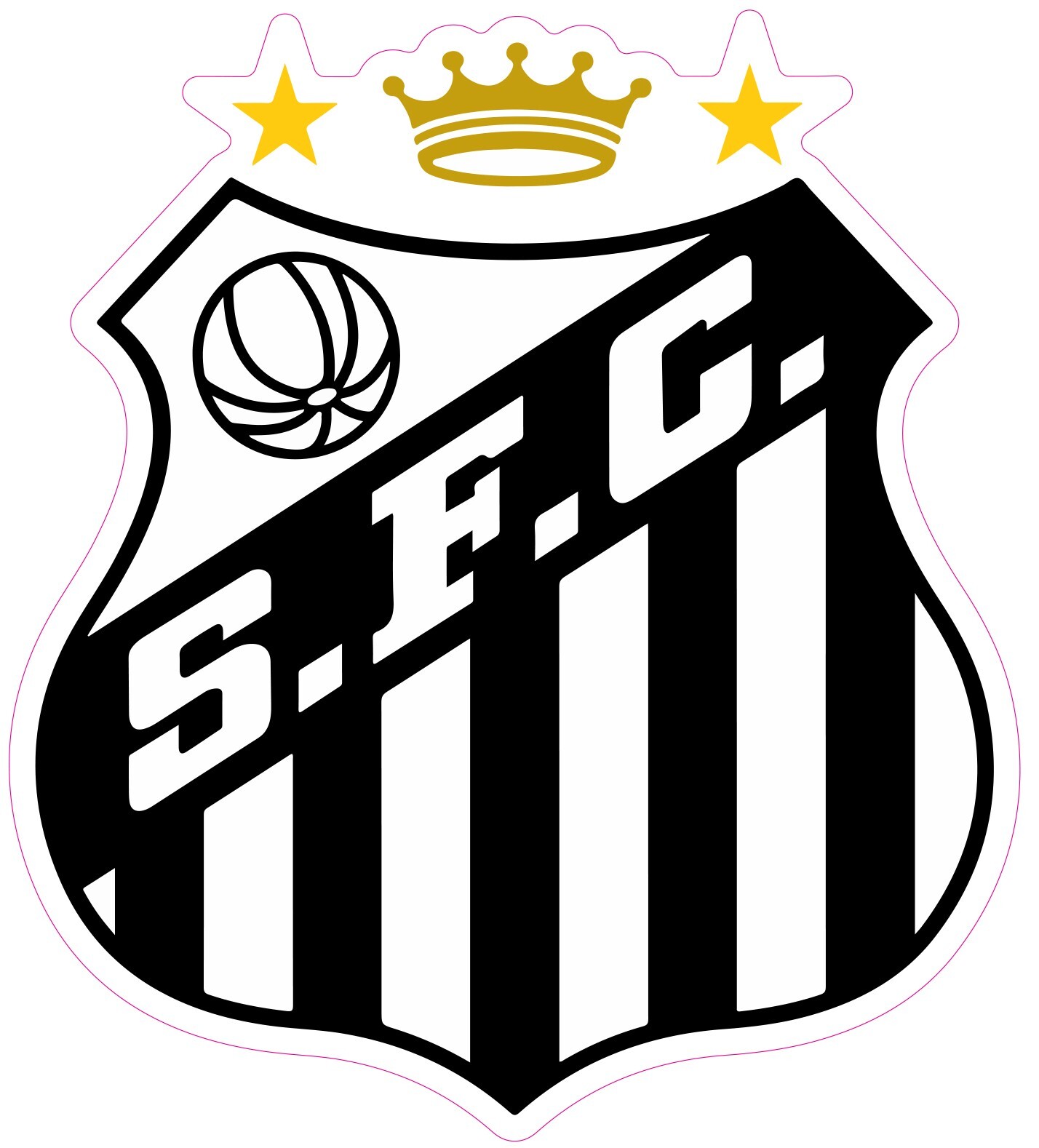 (NOT AN EMBROIDERY PATCH) Santos Futebol Clube HTV Heat Transfer Vinyl Iron On