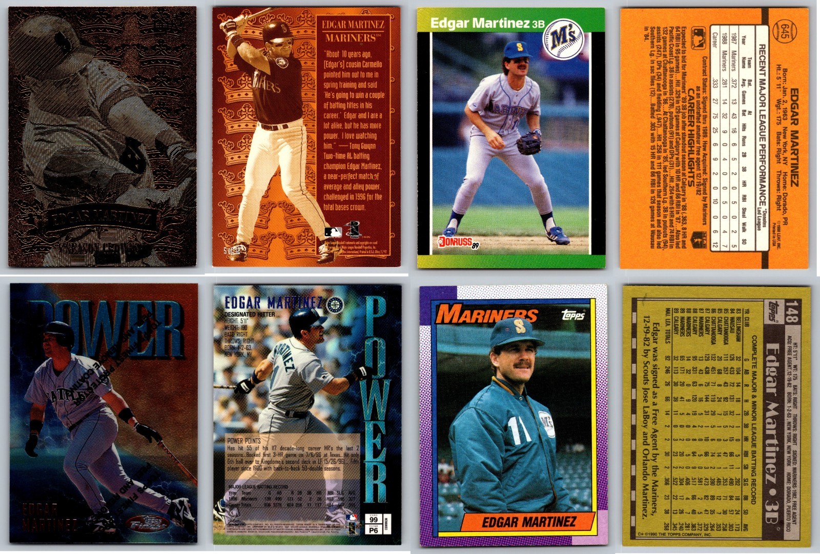 Edgar Martinez 4 Card Lot – Seattle Mariners / HOF – SEVERAL LOTS AVAILABLE!!!