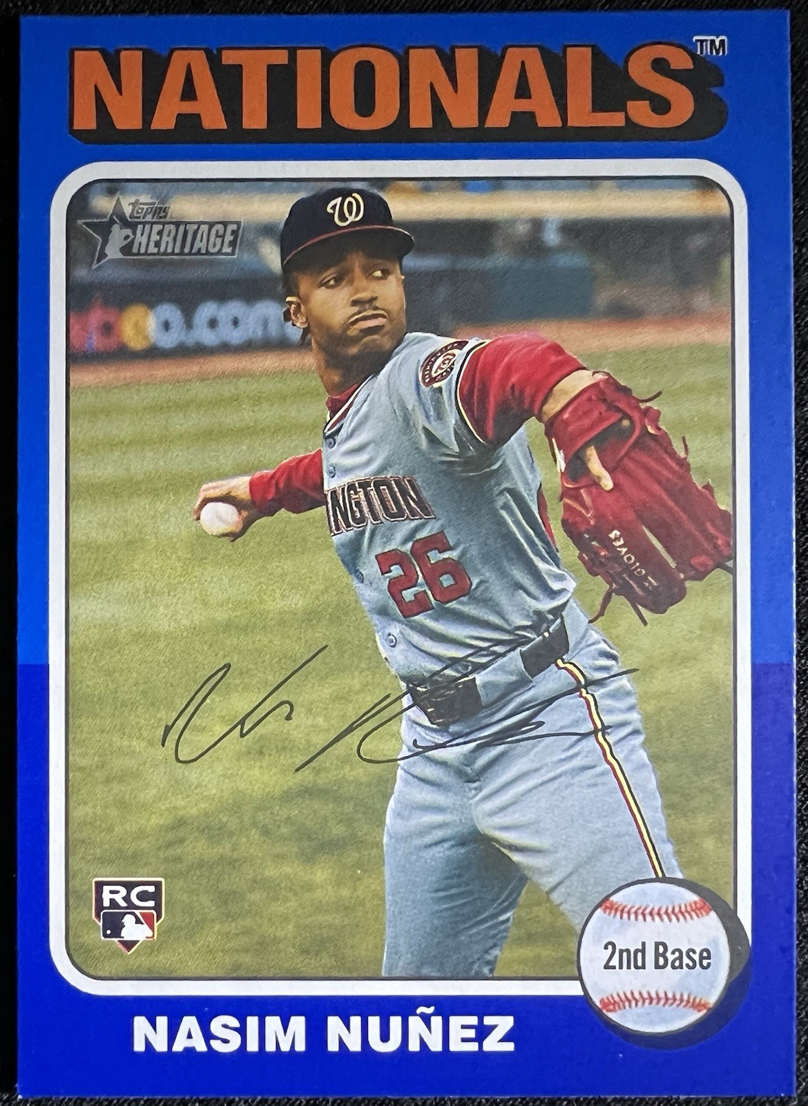 Nasim Nuñez #687 Dark Blue Border (RC) – 2024 Topps Heritage High Number