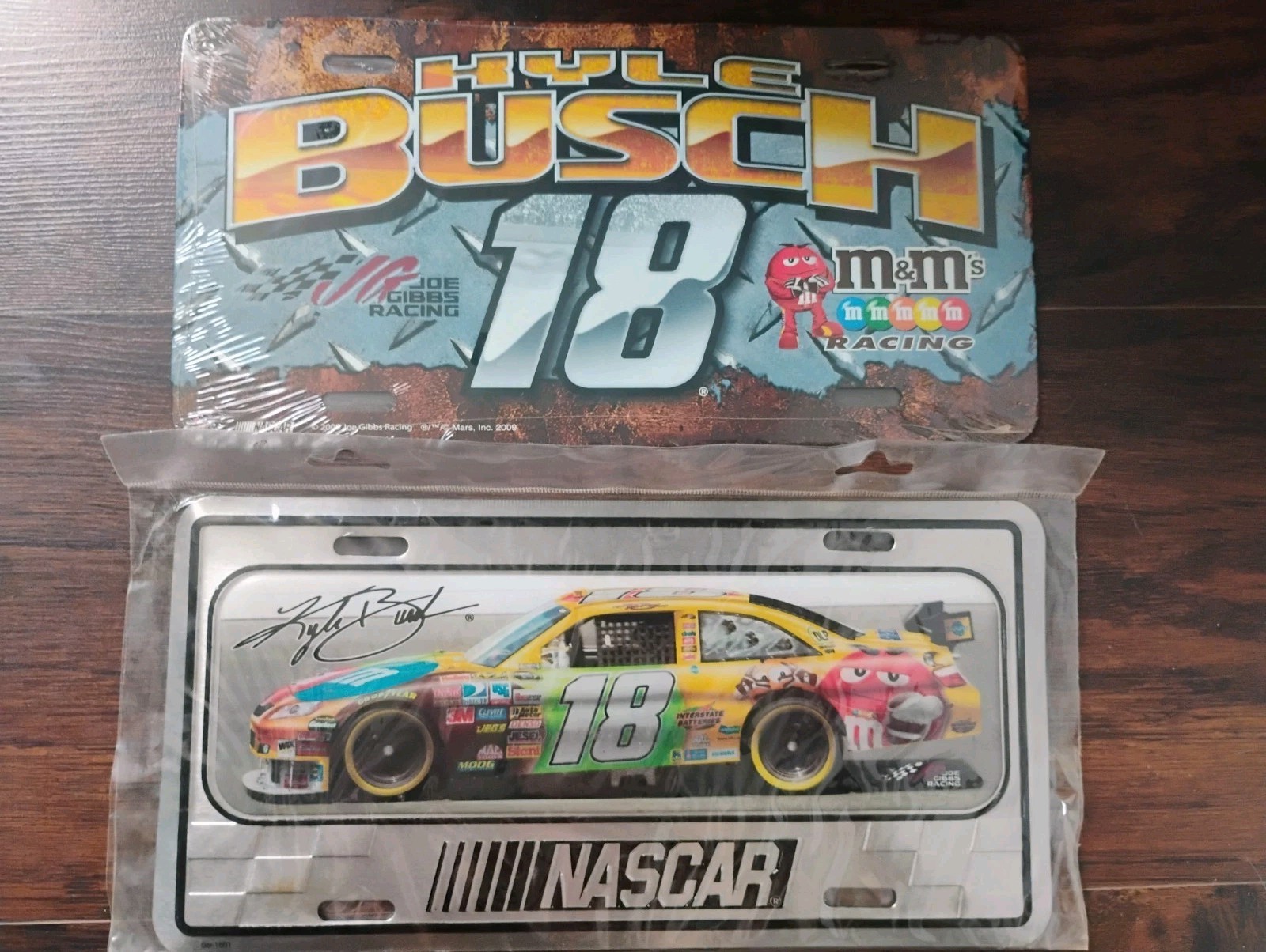Lot Of Two Kyle Busch License Plates New-Some Package Discoloration