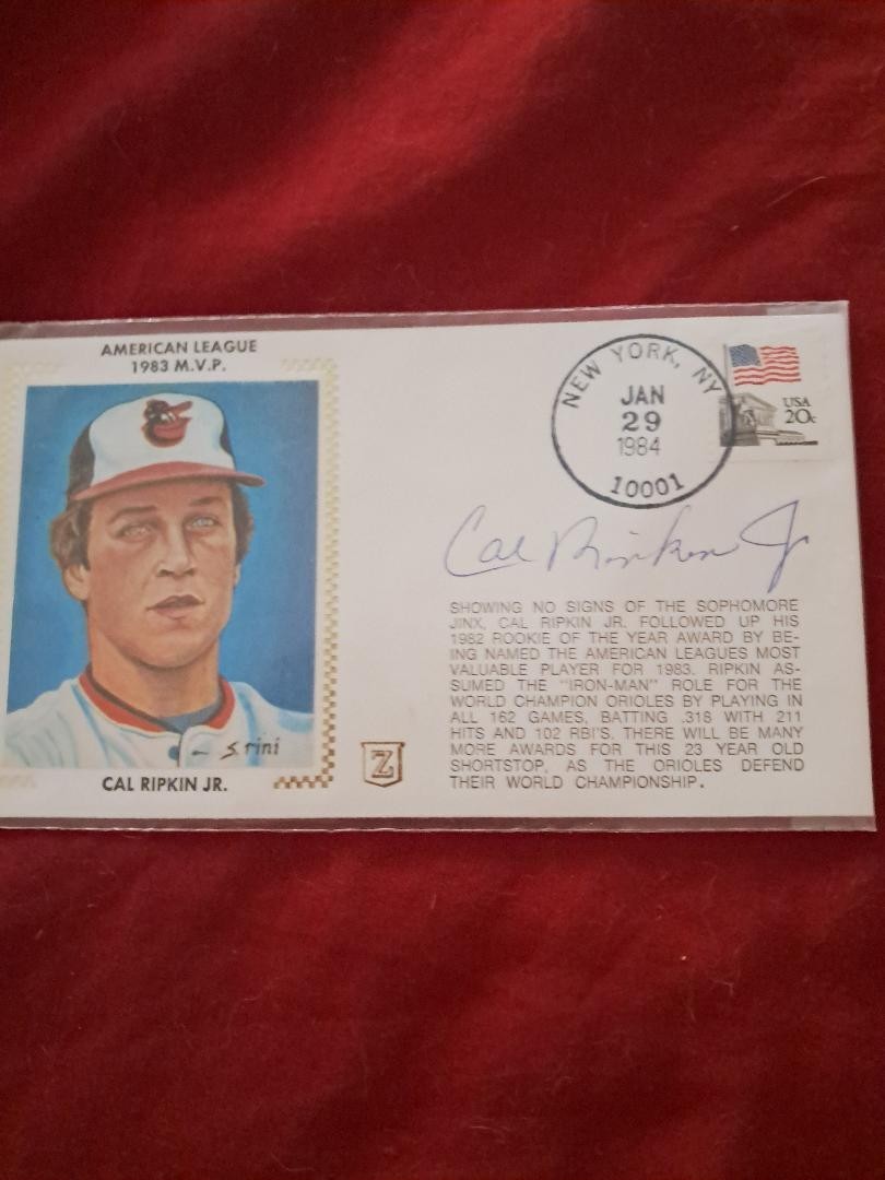 CAL RIPKEN signed postal cover envelope American League MVP