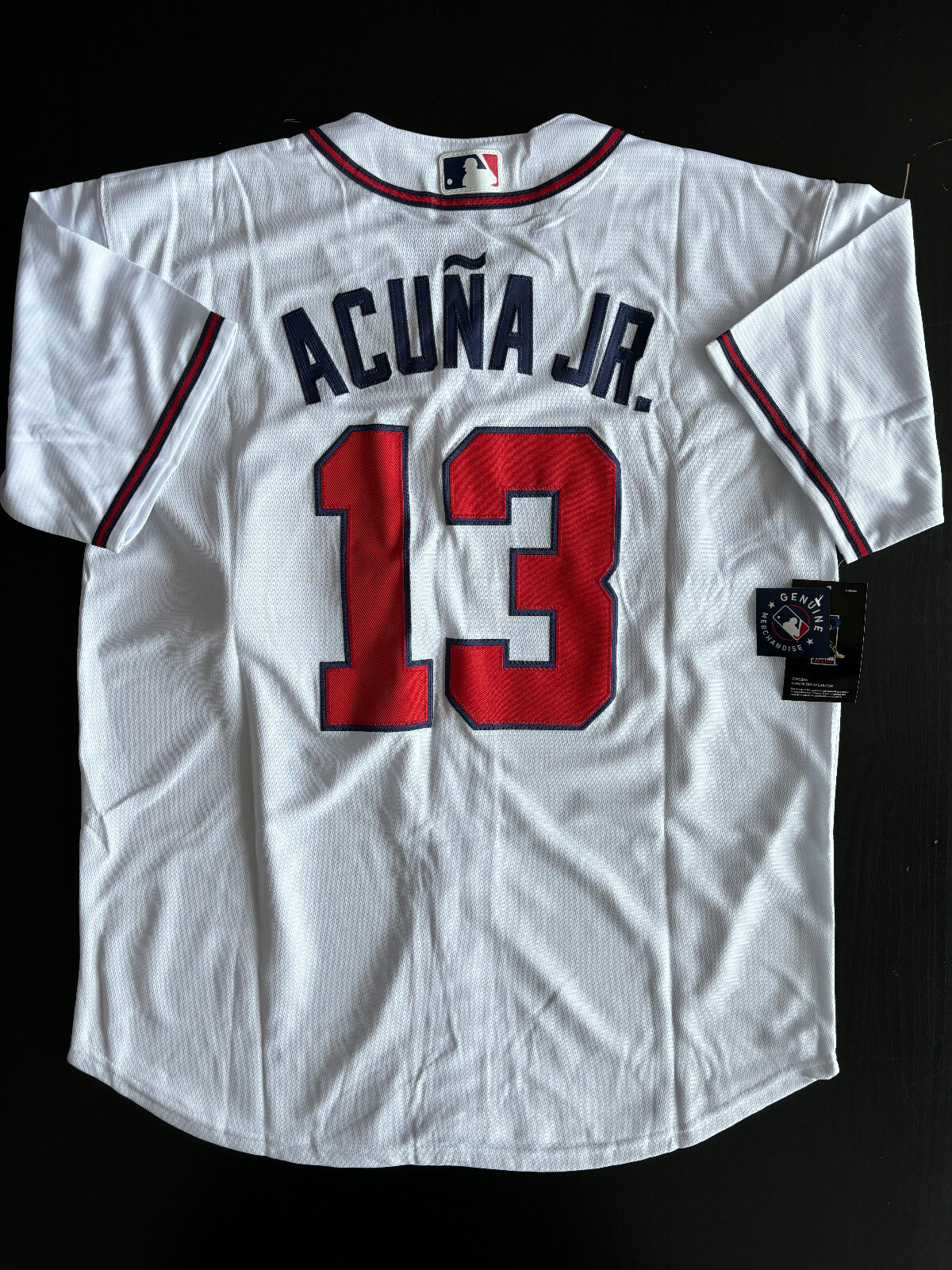 Ronald Acuna Jr #13 Men’s Atlanta Braves White Flex Baseball Jersey 2XL – NWT