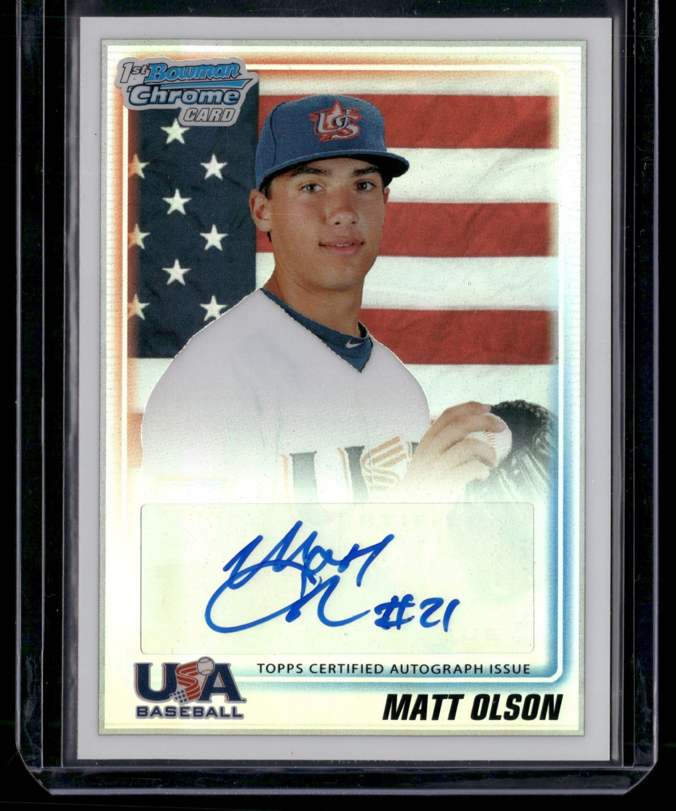 Matt Olson 2010 Bowman Chrome USA 1st Refractor Auto /199 18 & Under
