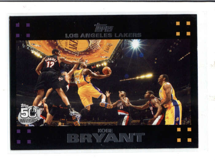 KOBE BRYANT 2007/08 TOPPS #24 50TH ANNIVERSARY LAKERS BASE CARD FC9714