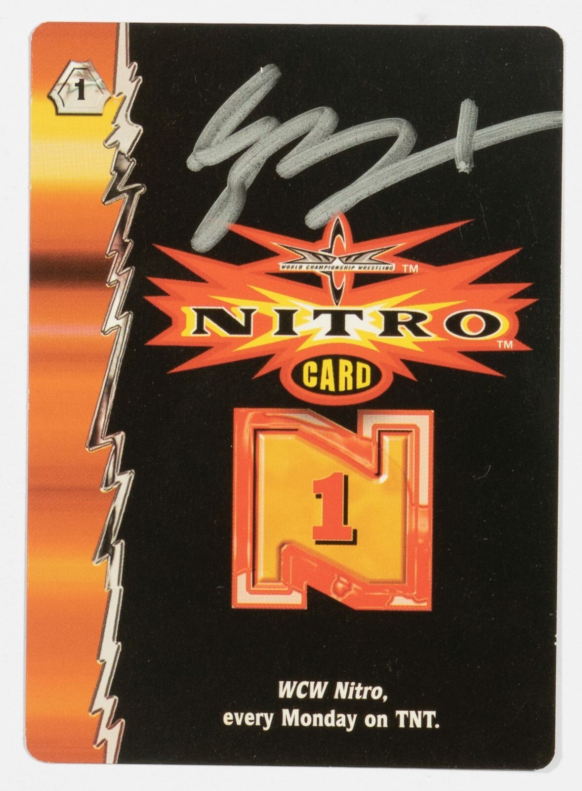 Eric Bischoff Signed 2000 Wizards of the Coast WCW Nitro Game TCG Header Card N1