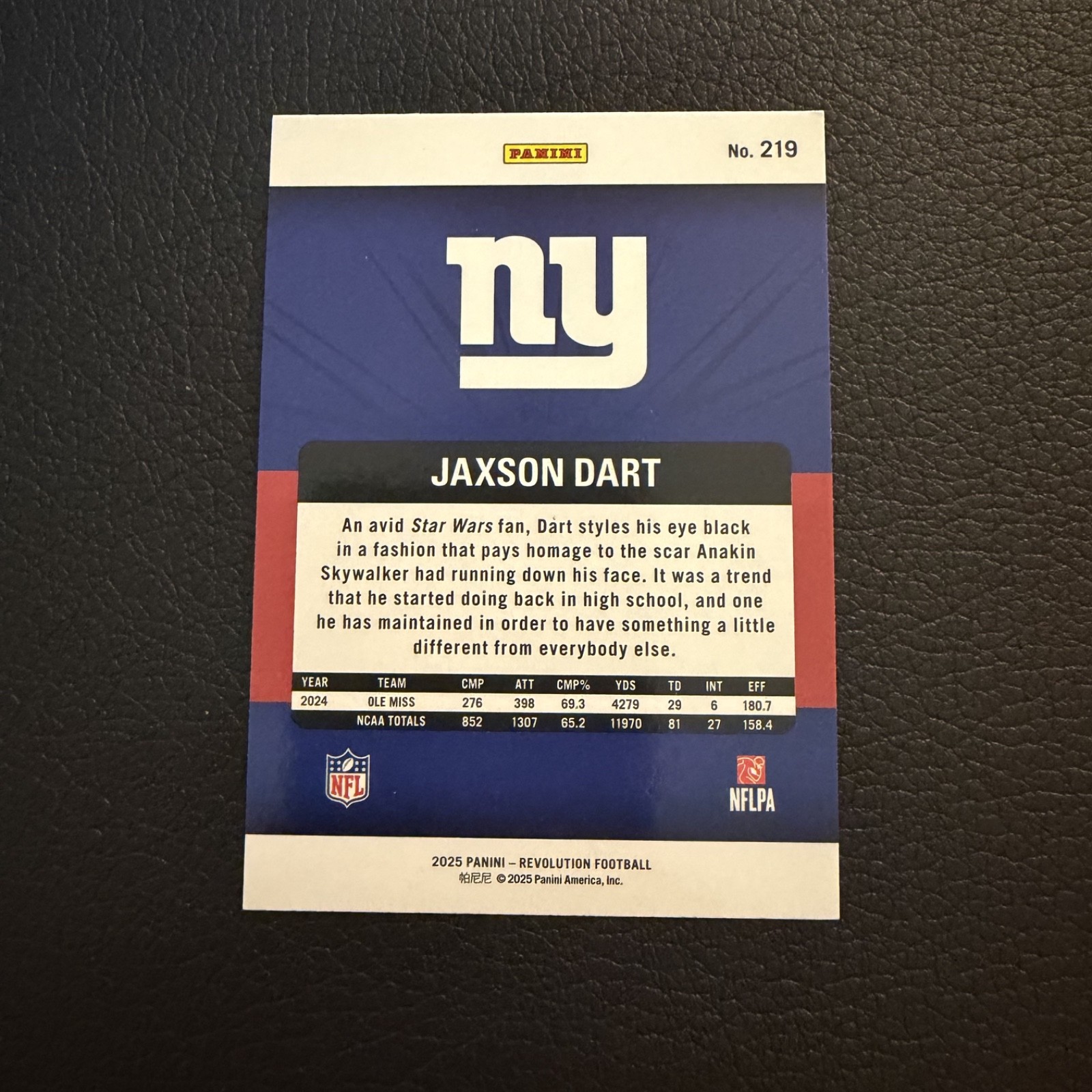 2025 Panini Revolution – Rookies Jaxson Dart #219 (RC)