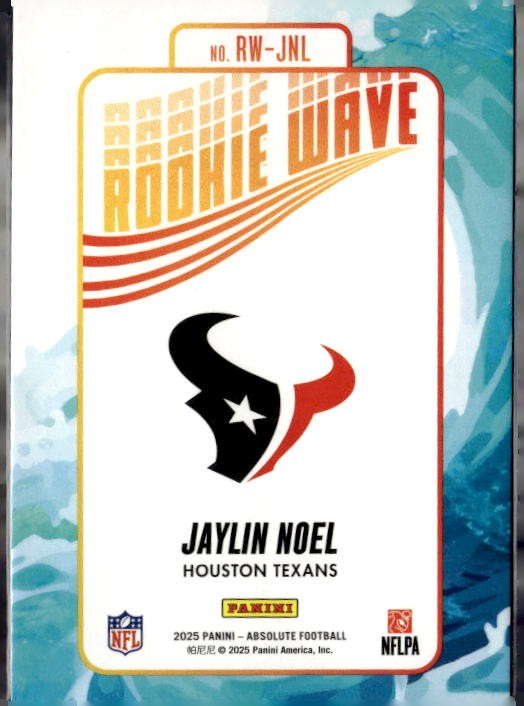 2025 Panini Absolute #RW-JNL Jaylin Noel Rookie Wave