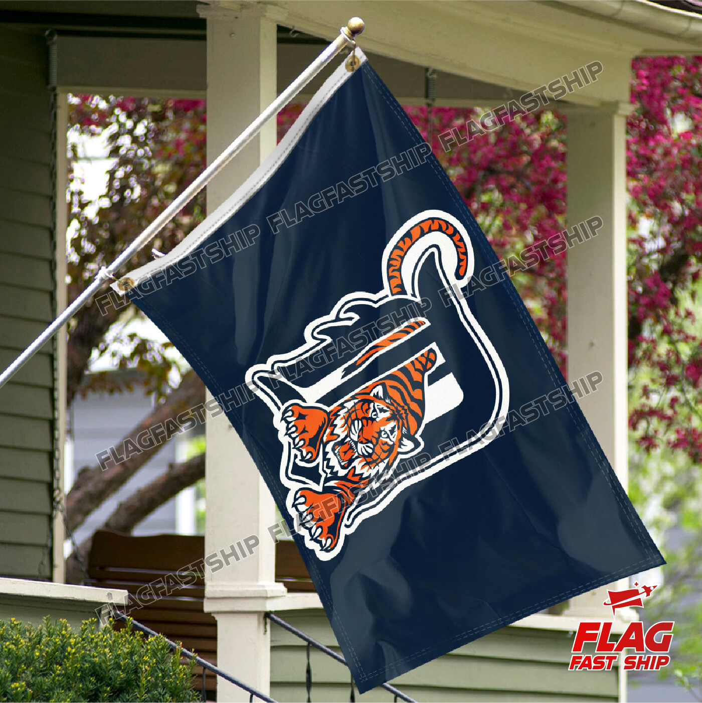 Detroit Tigers Flag 3×5 FT Banner Grommets Cave Man Fast FREE Shipping US Seller