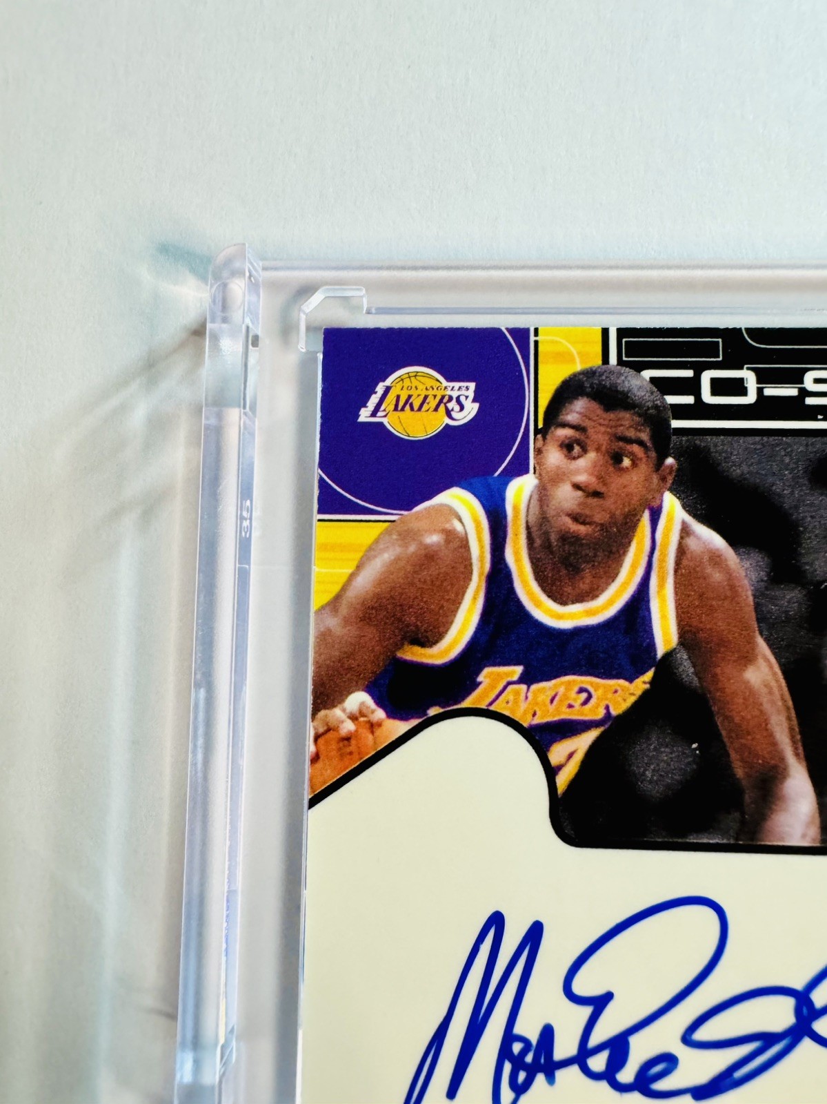 2000-01 Stadium Club Co-Signers Magic Johnson & Shaq Dual Auto #CS1 Lakers HOF