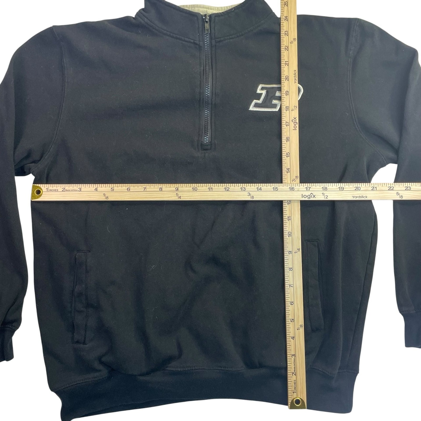 Colosseum Purdue Boilermakers Quarter Zip Sweatshirt Black Men’s Size Large
