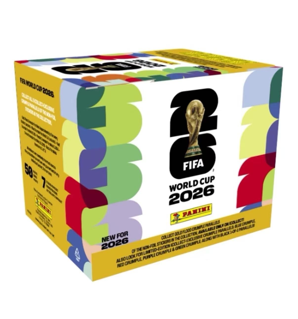 Panini 2026 FIFA World Cup Official Stickers, 50 Pcs Box, Gold Limited Edition