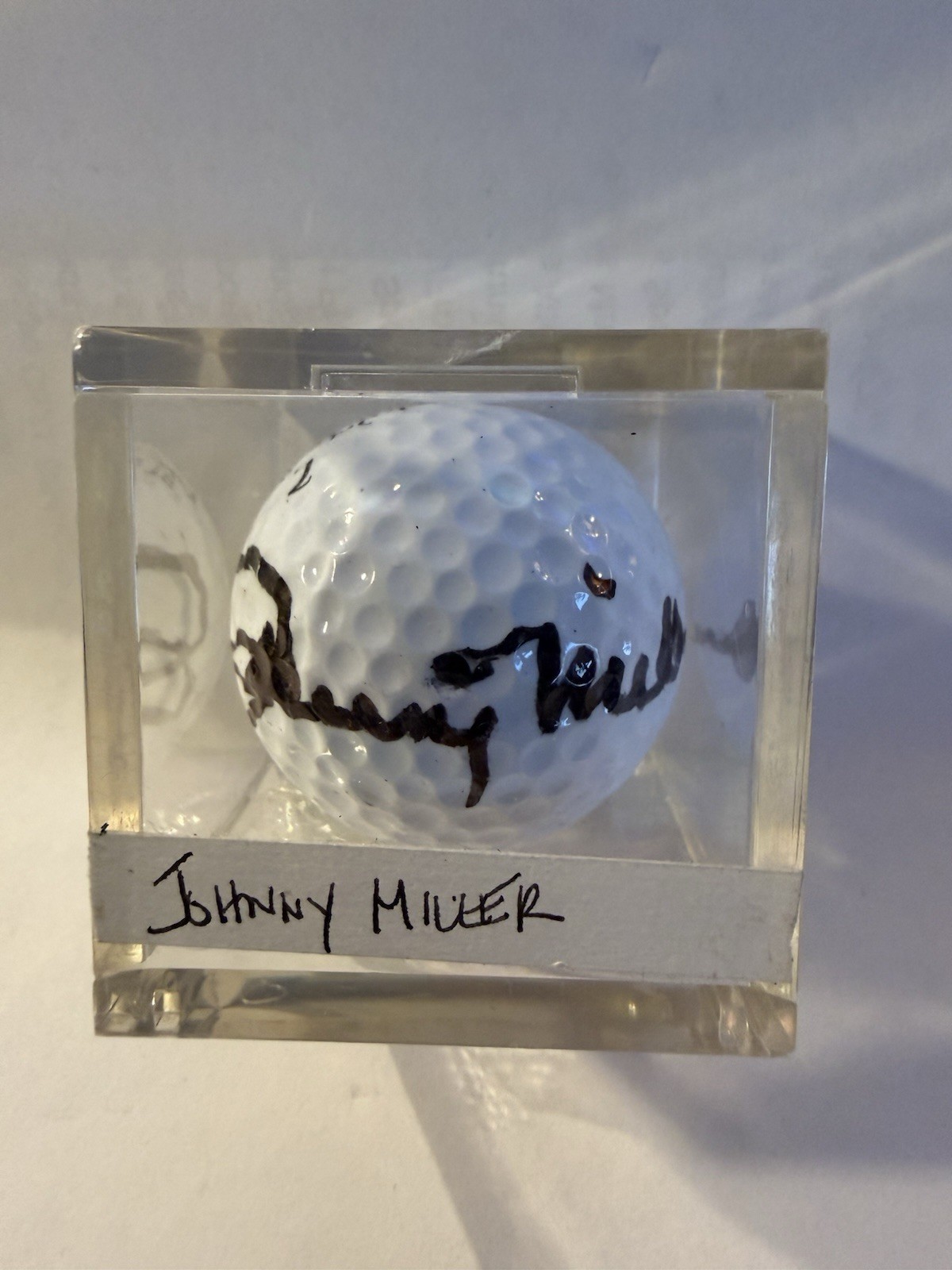 Johnny Miller Signed Golf Ball with Case