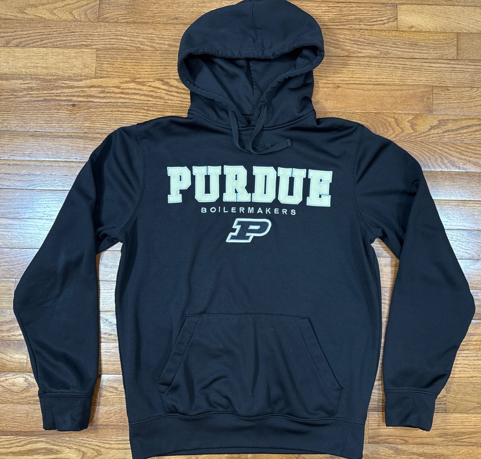 Colosseum Purdue Boilermakers Stitched Black Pullover Hoodie Sweatshirt Men’s S