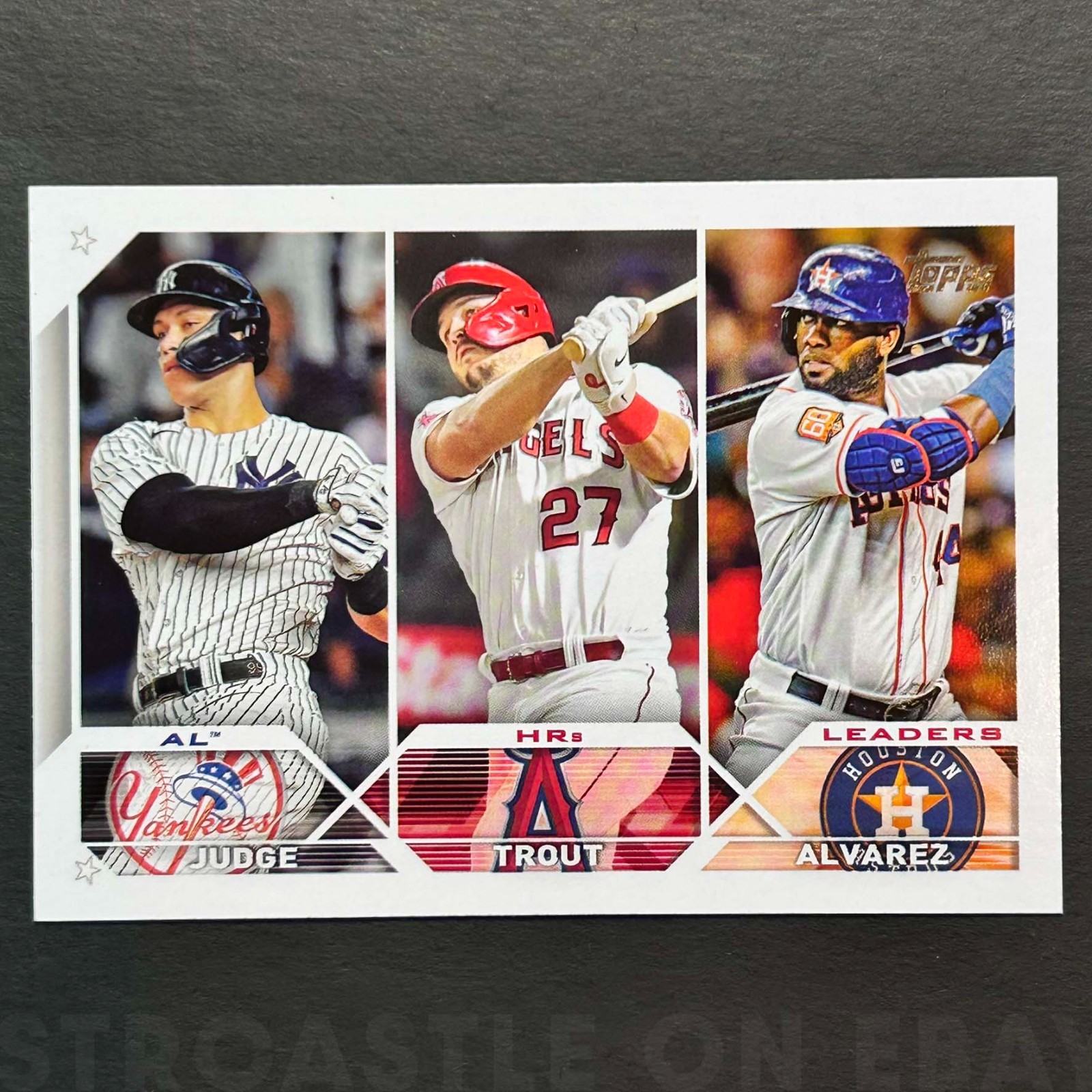 Aaron Judge/Mike Trout/Yordan Alvarez 2023 Topps #246 HR Leaders ⚾ Baseball Card