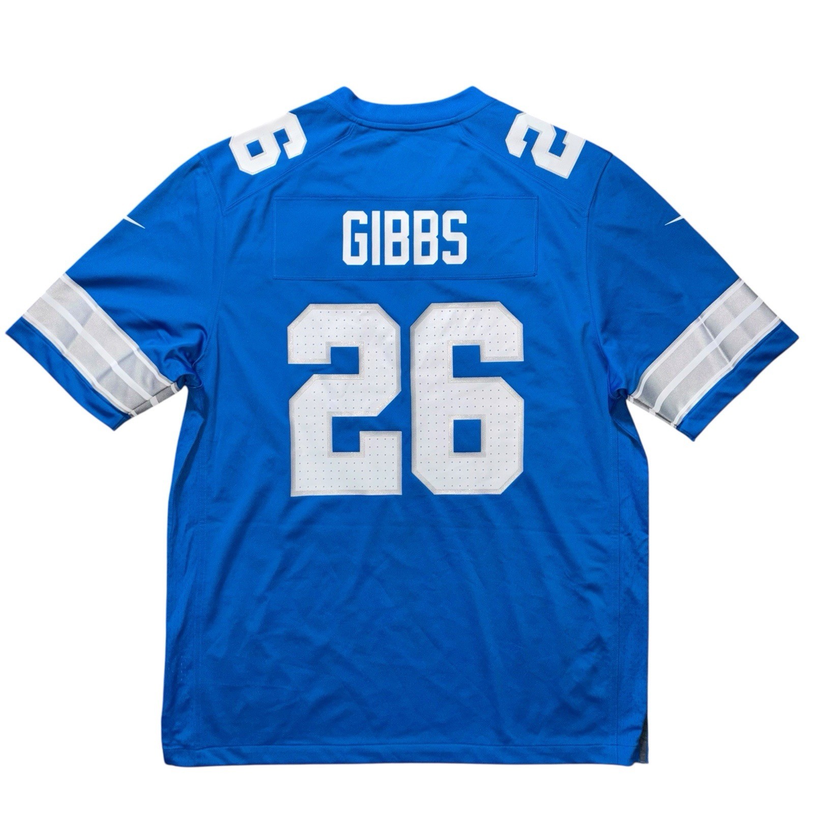 Nike Jahmyr Gibbs Detroit Lions Home Blue Football Jersey, Size Large NWT