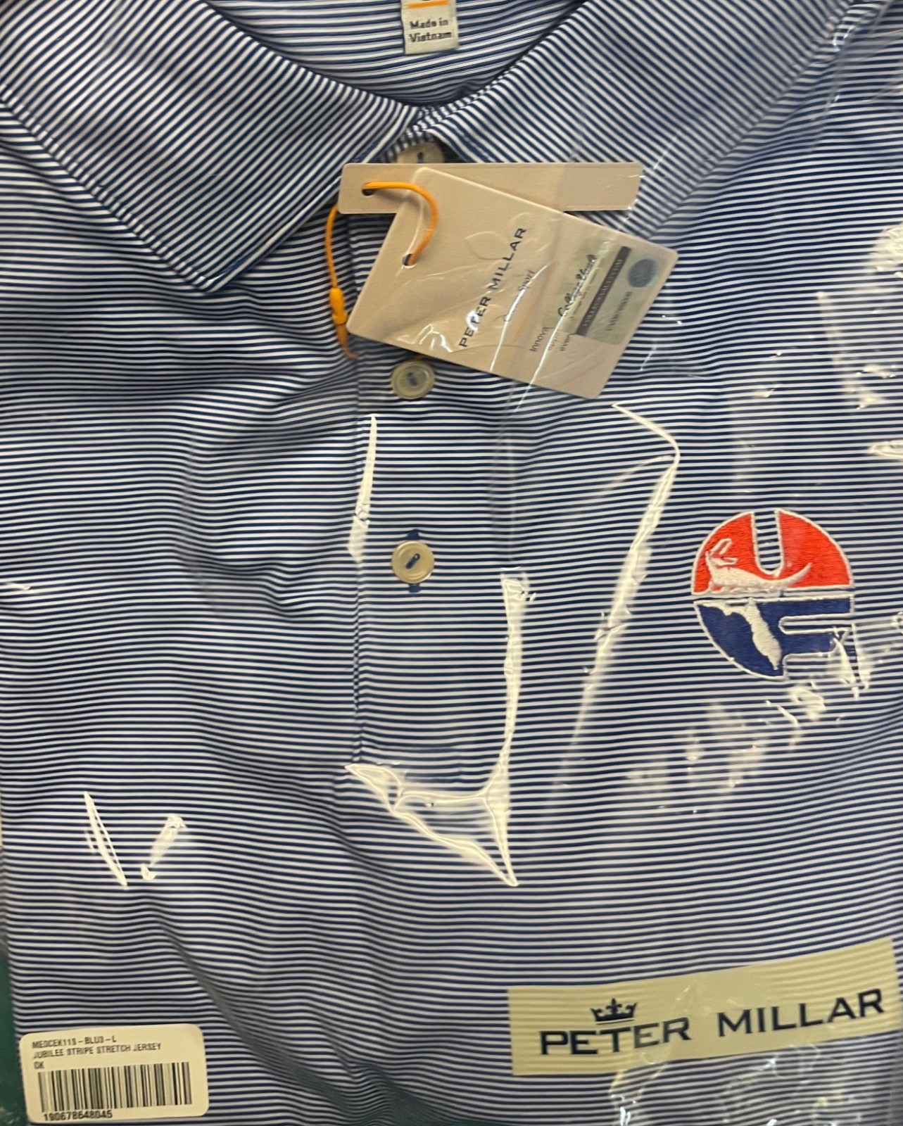 Peter Millar University of Florida Gators Striped Polo Shirt Mens Large NWT