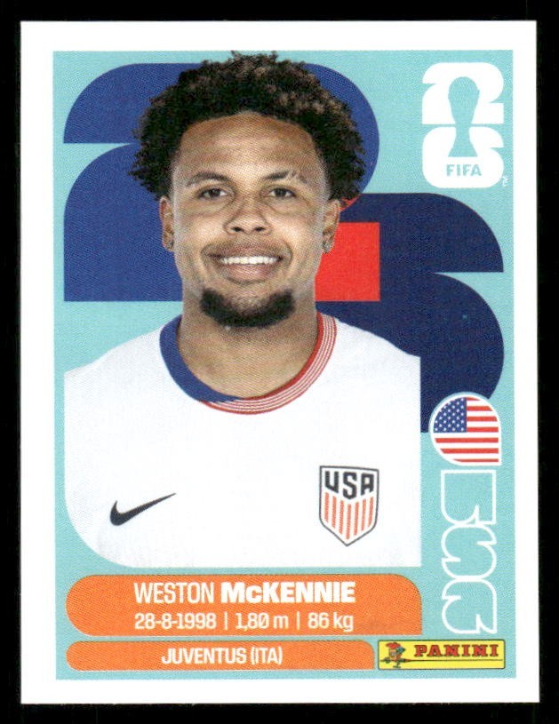 2026 USA Fifa World Cup Panini Sticker WESTON MCKENNIE United States USA10