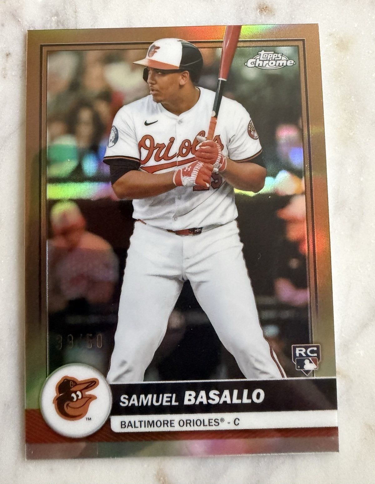 2026 Topps Chrome Samuel Basallo Rookie RC 39/50 Baltimore Orioles #30