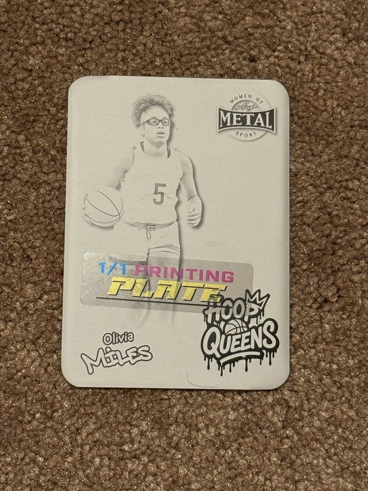 2025 Leaf Metal Olivia Miles TCU Hoop Queens Black Printing Plate 1/1