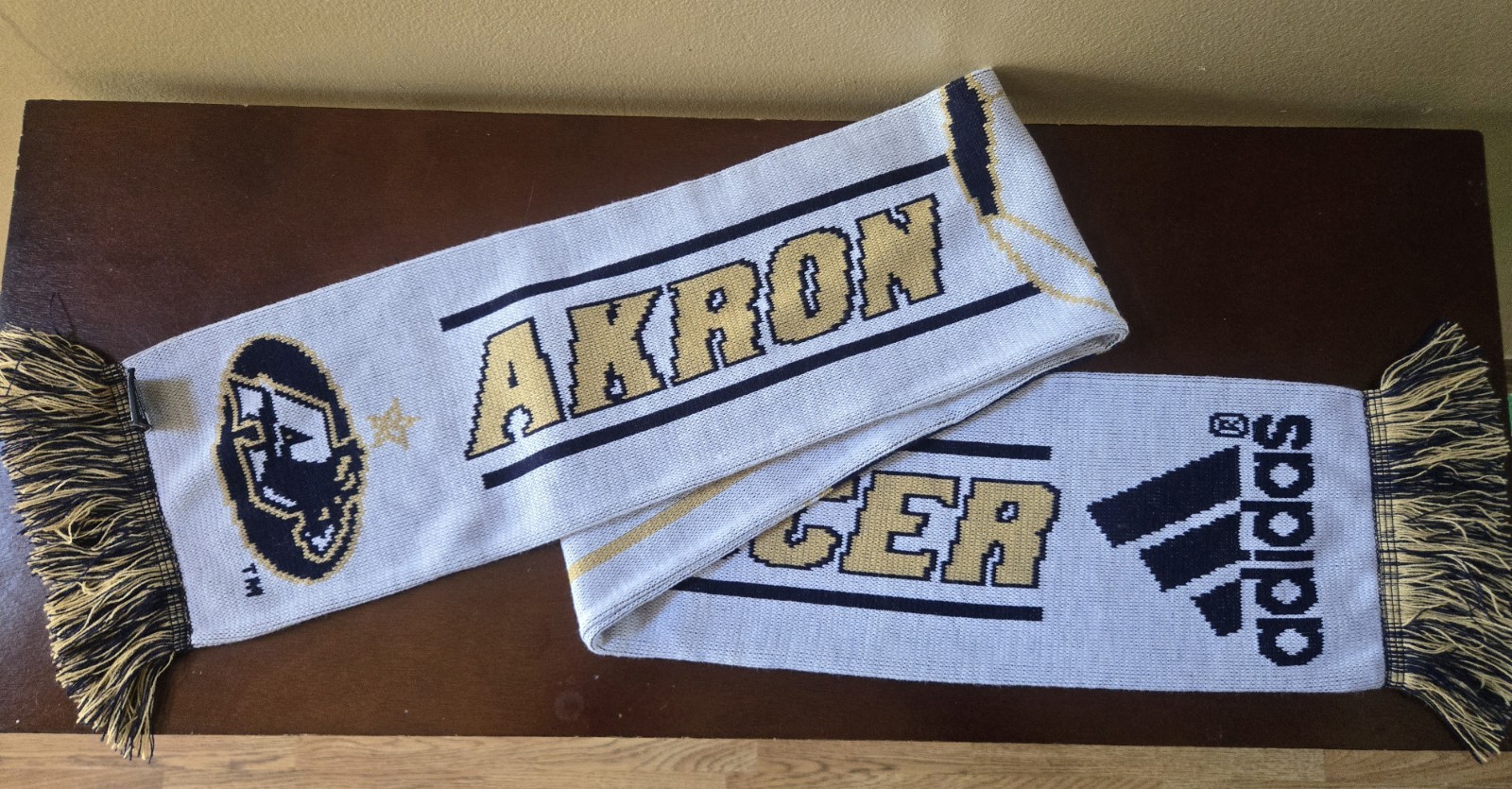 GUC Adidas University of Akron 60 years of Zips Soccer acrylic scarf Ruffneck