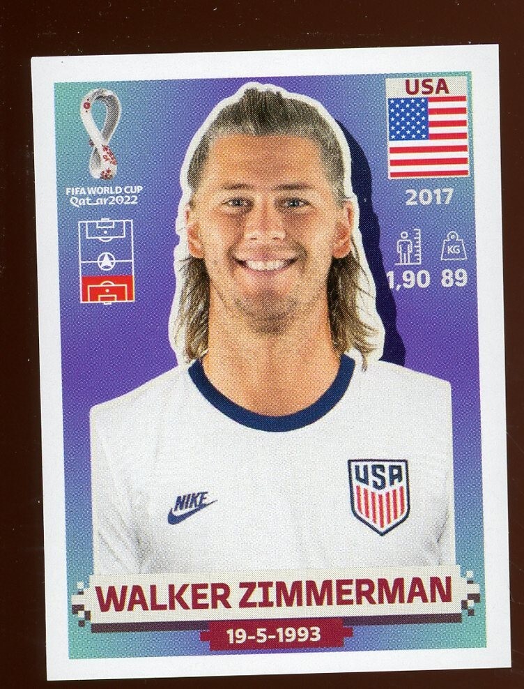2022 Qatar Fifa World Cup Panini Sticker WALKER ZIMMERMAN United States USA10