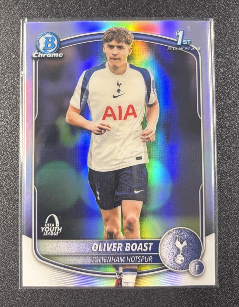 2025-26 Topps Chrome UEFA Club Competitions Bowman 1st Oliver Boast Spurs BU-OB