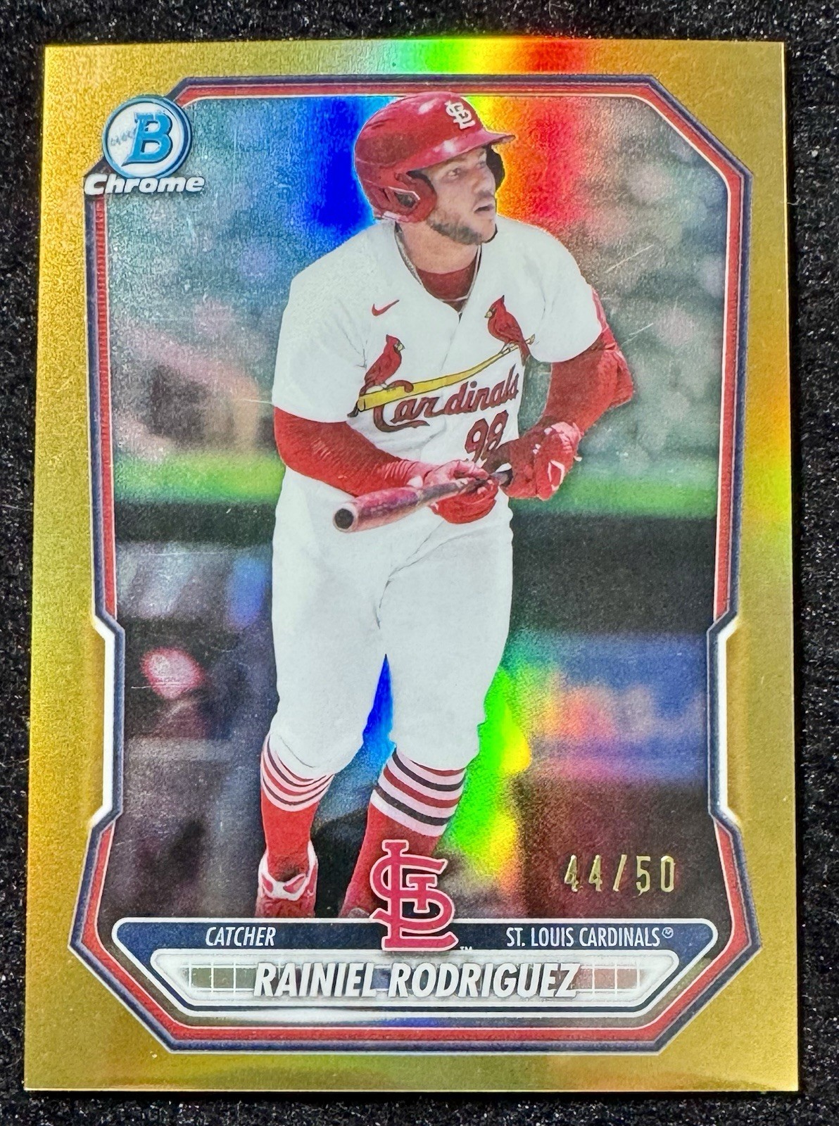 Rainiel Rodriguez 2026 Bowman Chrome Cardinals BCP-54 True Gold Refractor /50