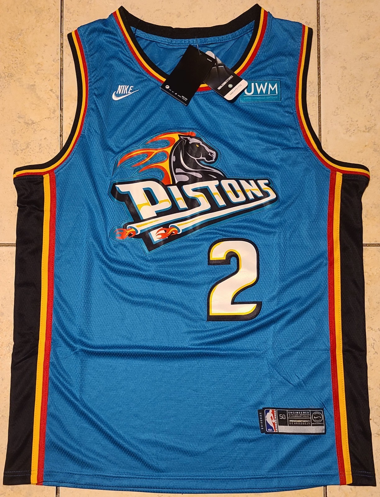 Nike NBA Jersey Detroit Pistons Cade Cunningham #2 Size 50 NWT