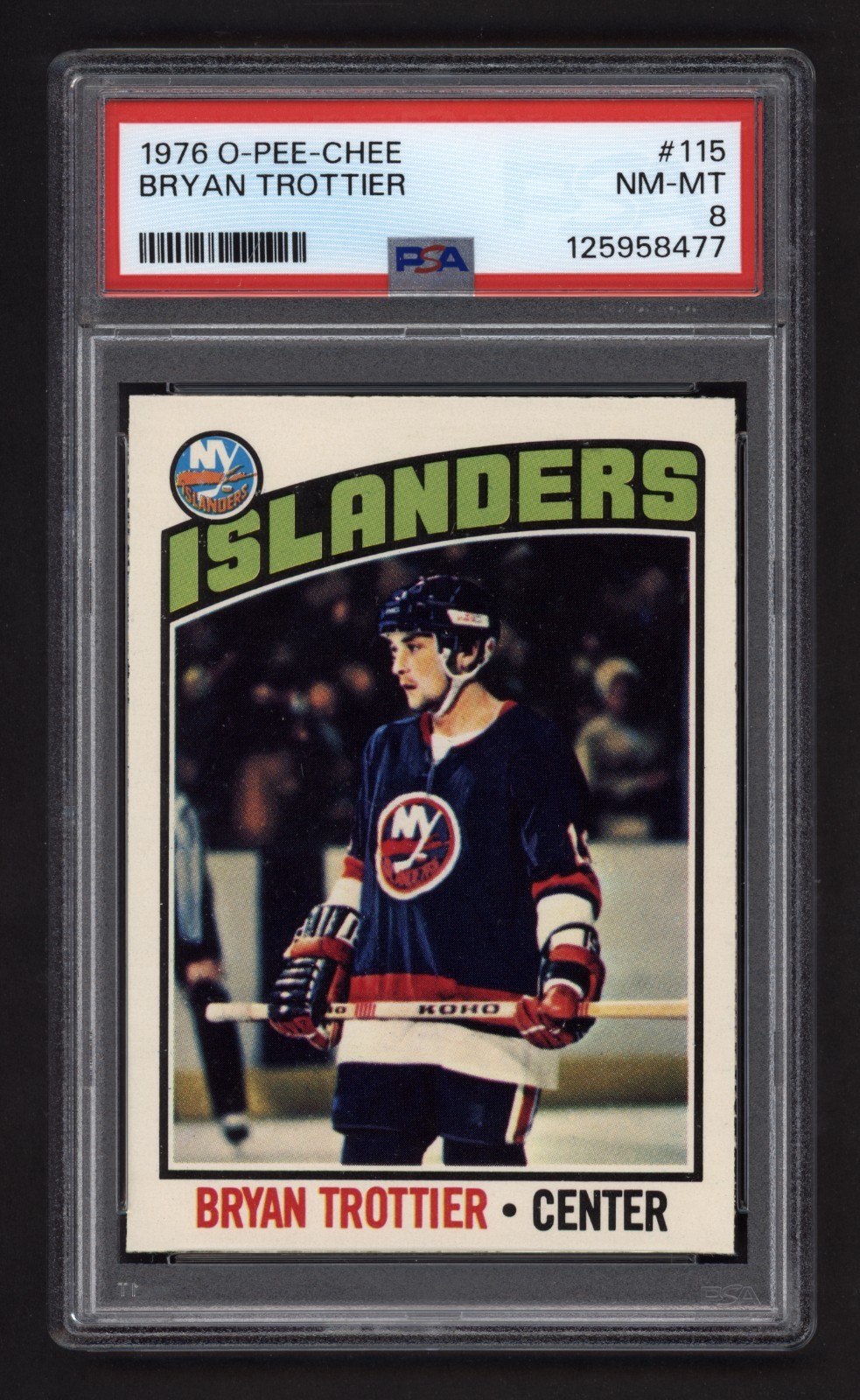 1976 OPC #115 BRYAN TROTTIER ROOKIE CARD PSA 8 NEAR MINT-MINT