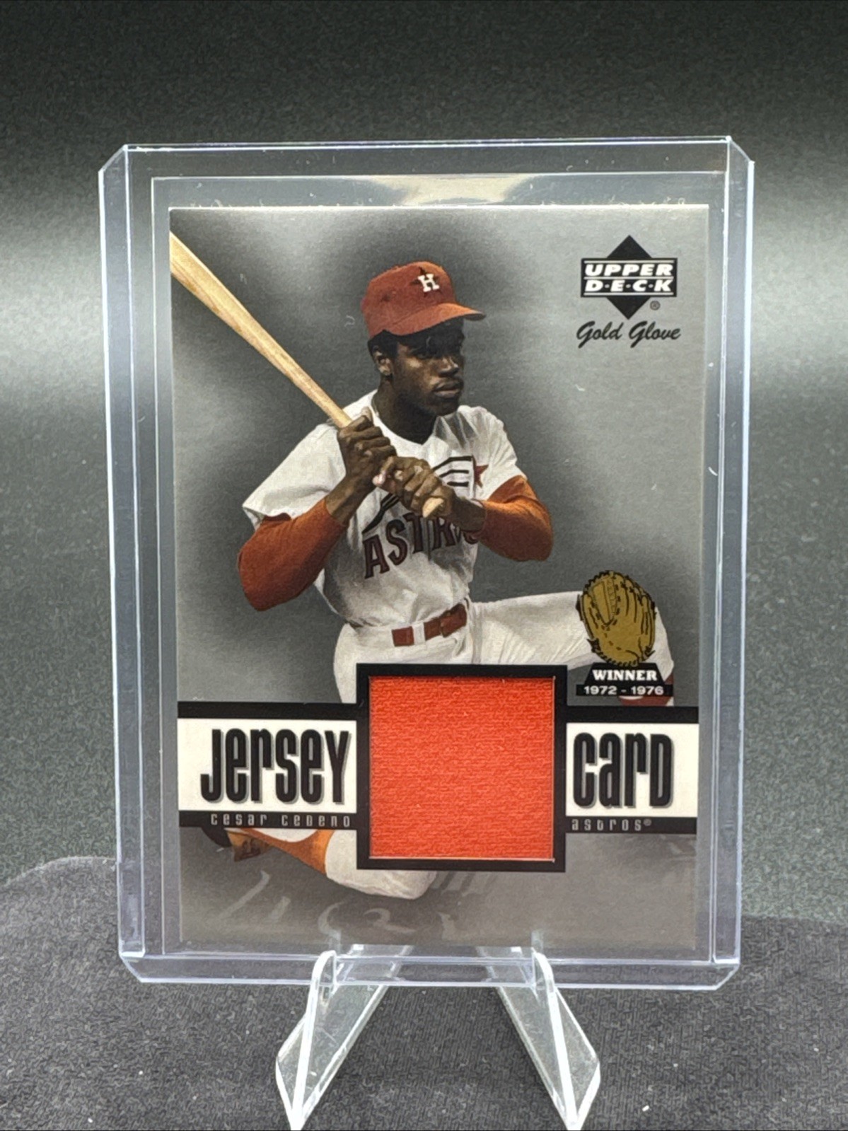 2001 Upper Deck Gold Glove Jersey Card Cesar Cedeno #GG-CC