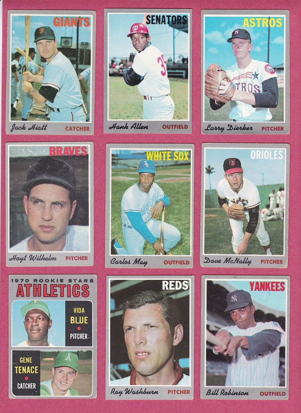 1970 Topps Baseball Cards #2-#299, VG to EX+ commons to complete your set
