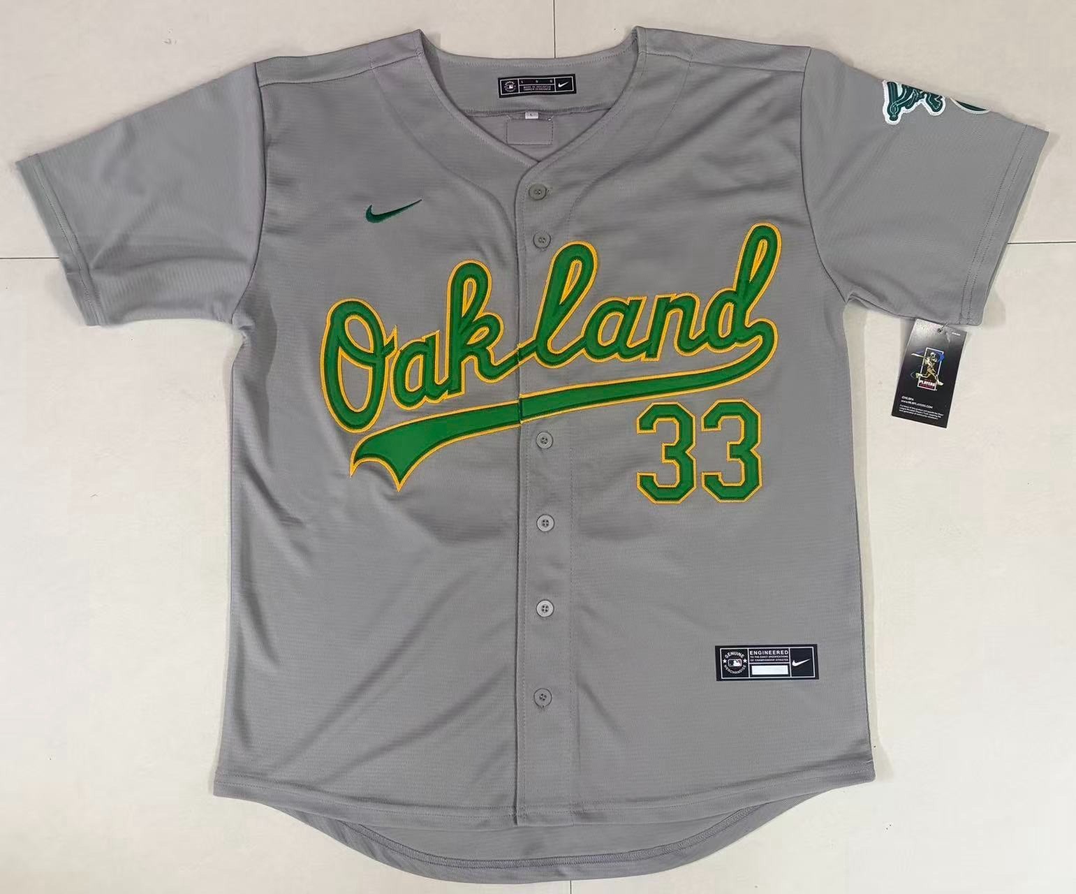 Jose Canseco Oakland A’s Athletics Throwback Men’s Gray Baseball Jersey XL
