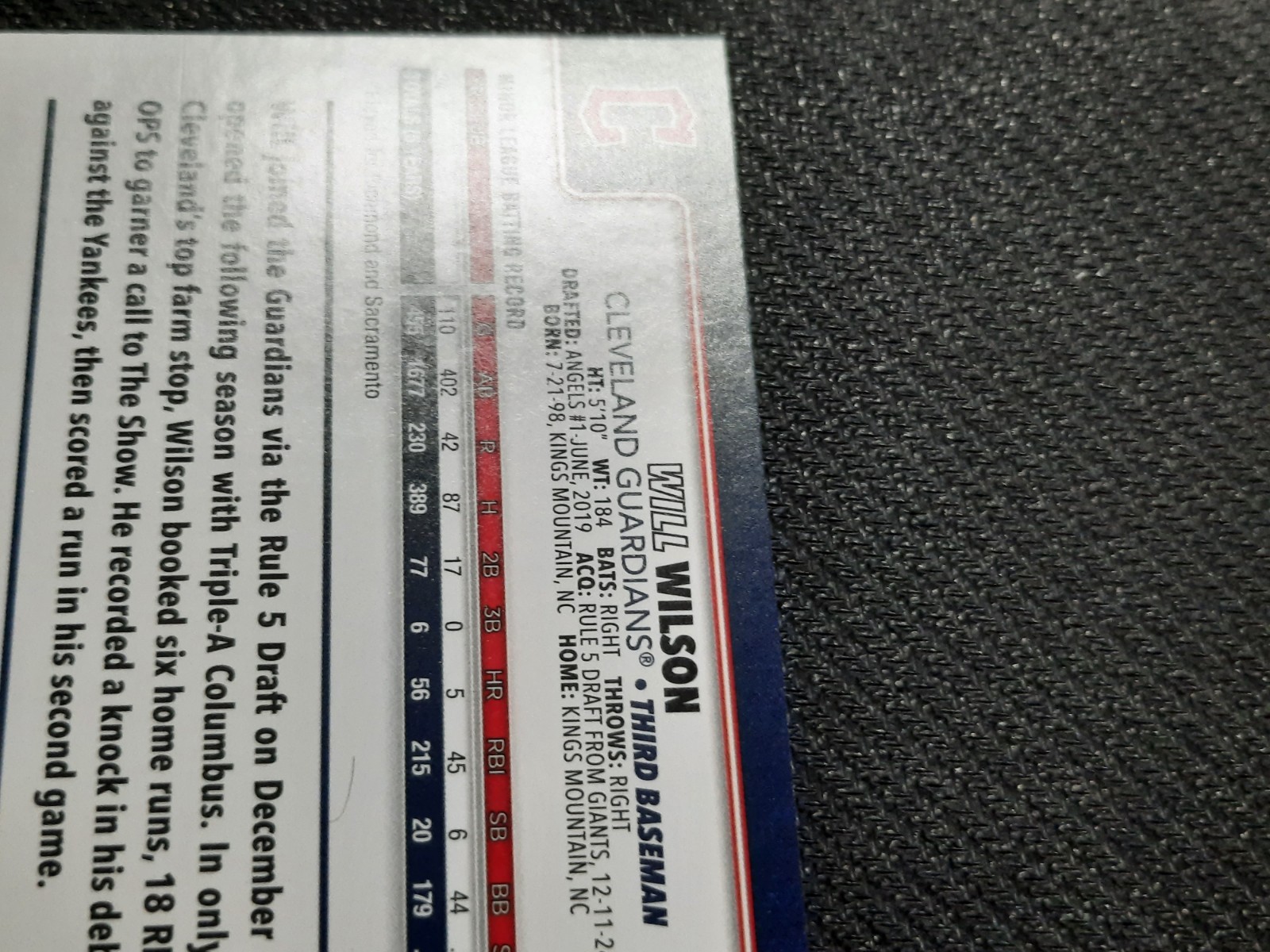 2025 Topps Tinsel #US255 Will Wilson Cleveland Guardians
