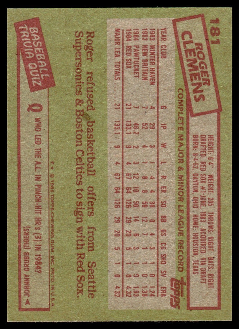 1985 Topps Baseball Cards #’s 251-500 You Pick NMMT + Free Shipping!