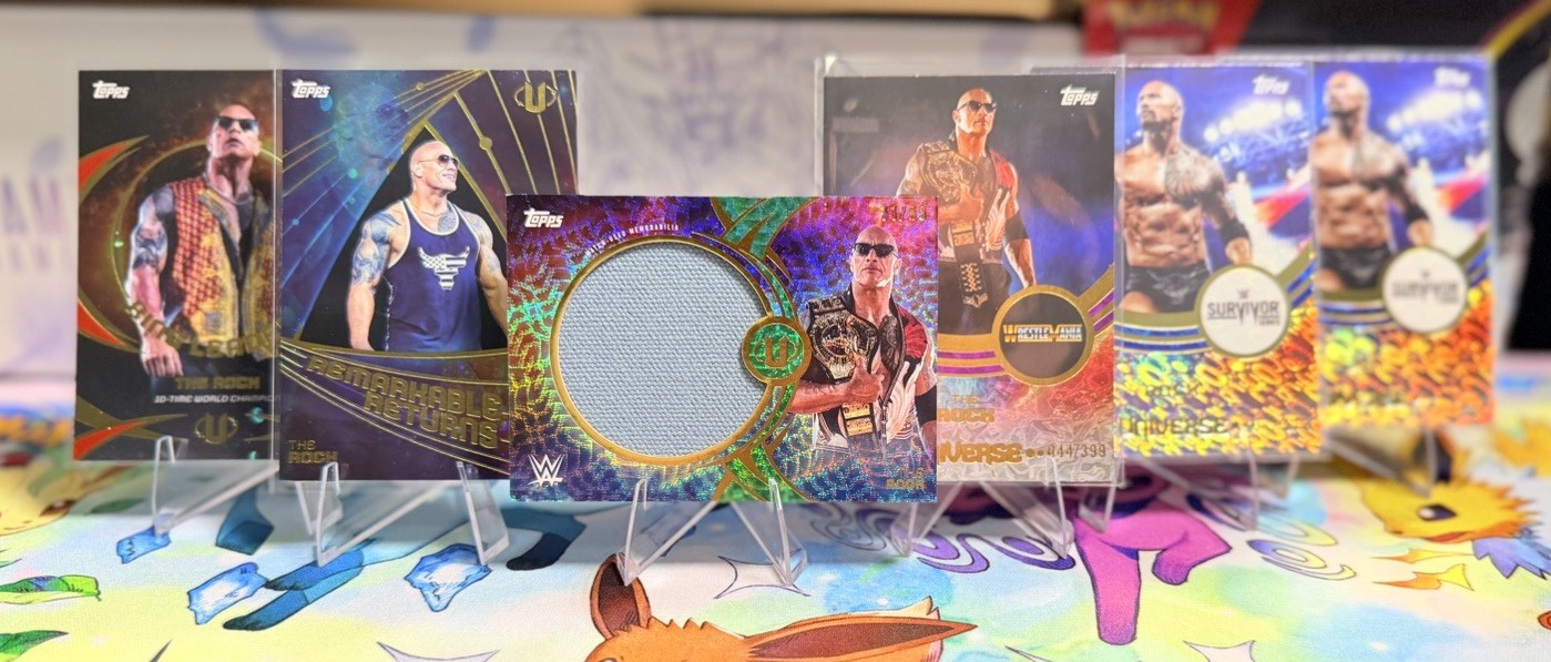 Topps Universe WWE The Rock Mat Canvas Relic /99, SP Variants & #’d /175 & /399
