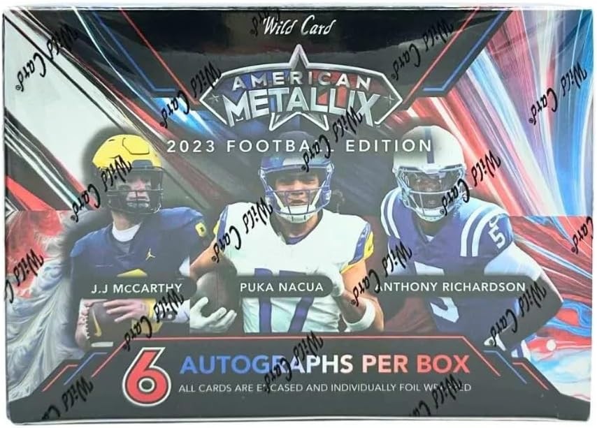 2023 Wild Card American Metallix NFL Football Factory Sealed Hobby Box 6 Autos!!