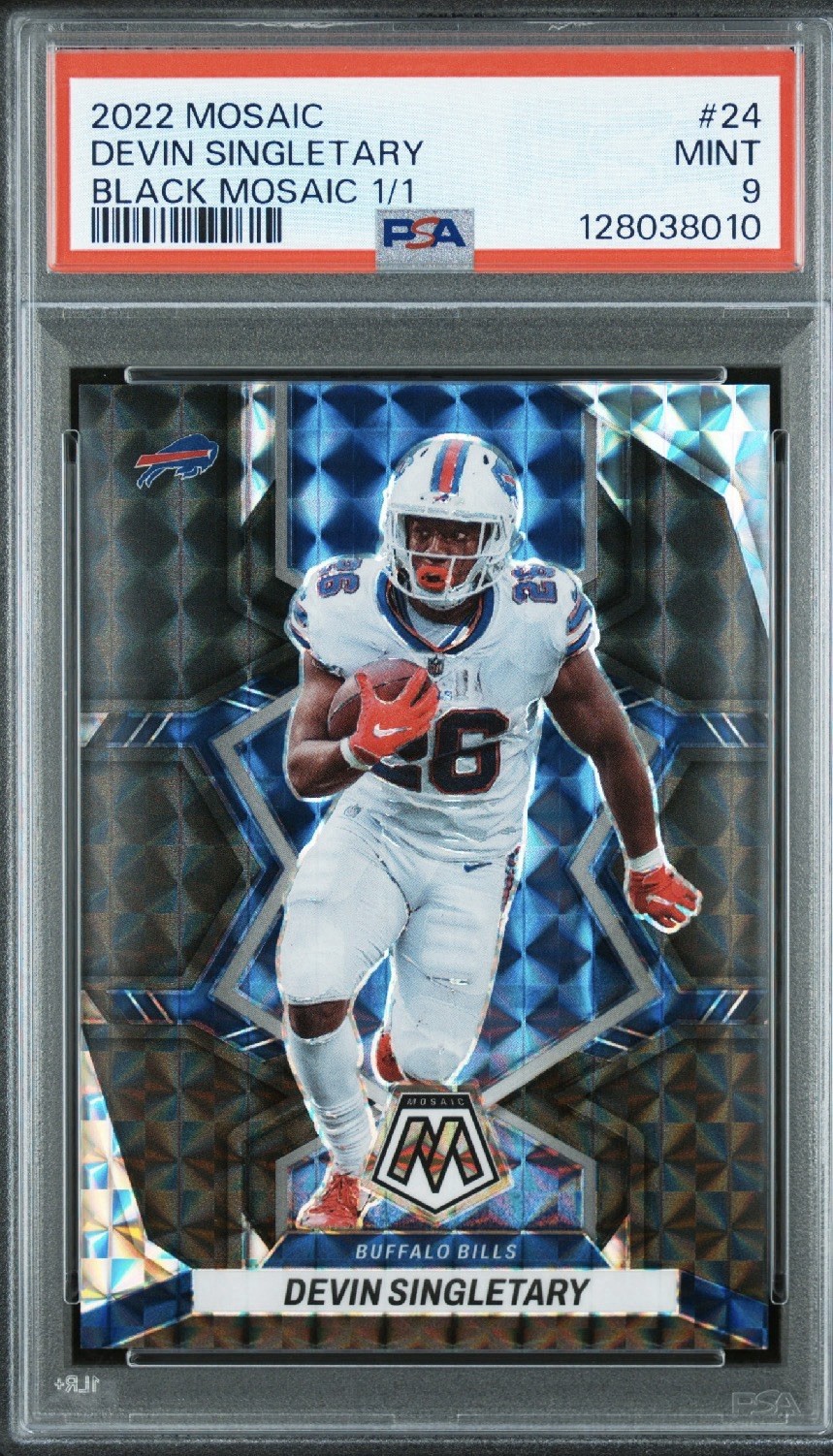 2022 Panini Mosaic BLACK PRIZM ONE OF ONE Devin Singletary #25