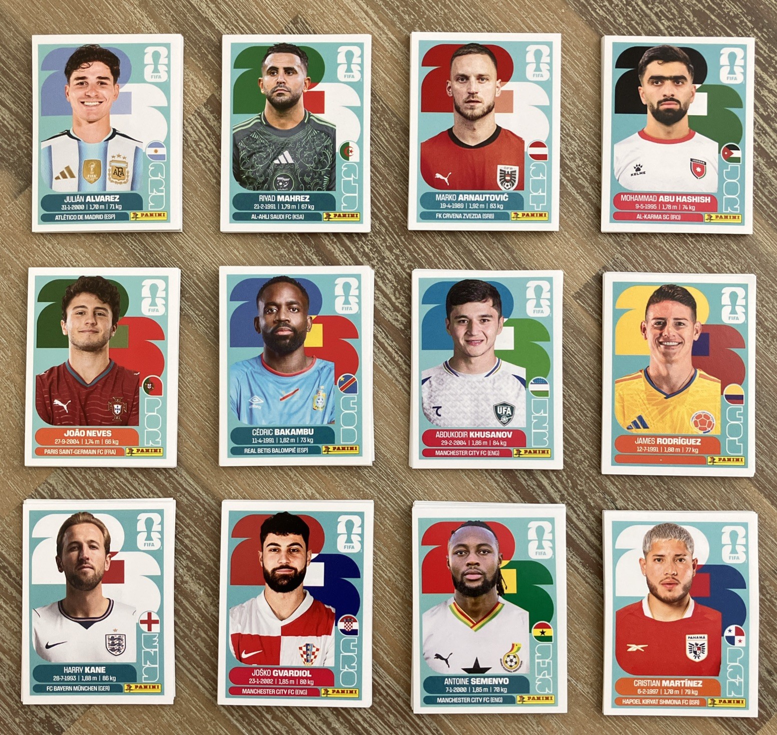Panini FIFA World Cup 2026 White Border Base Stickers (Groups J-L)