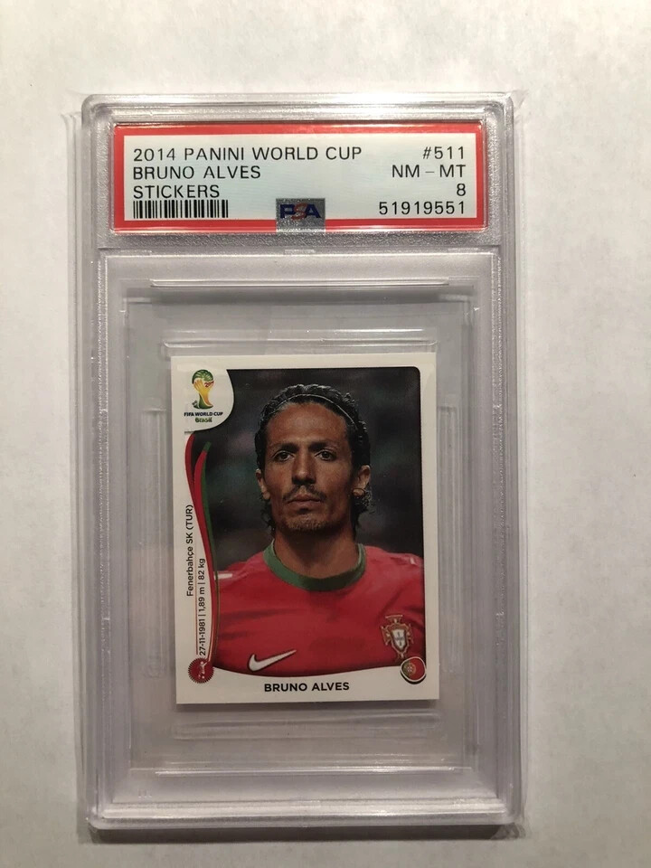2014 Panini World Cup Stickers Soccer #511 Bruno Alves – PSA 8 NM-MT