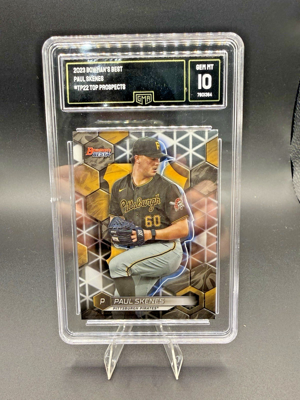 2023 Bowman’s Best Top Prospects #TP22 Paul Skenes Rookie (RC) GMA 10 Pirates