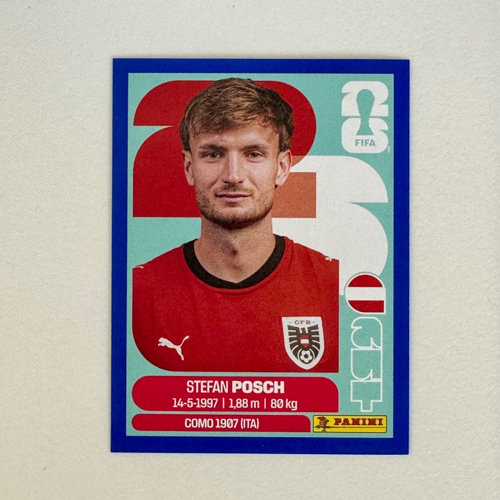 STEFAN POSCH • AUT 7 Blue Parallel • 2026 Panini FIFA World Cup Sticker