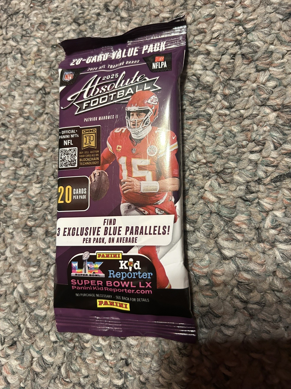 2025 Panini Absolute Football 20 Card Jumbo Value Cello – Sealed Fat Pack Purple