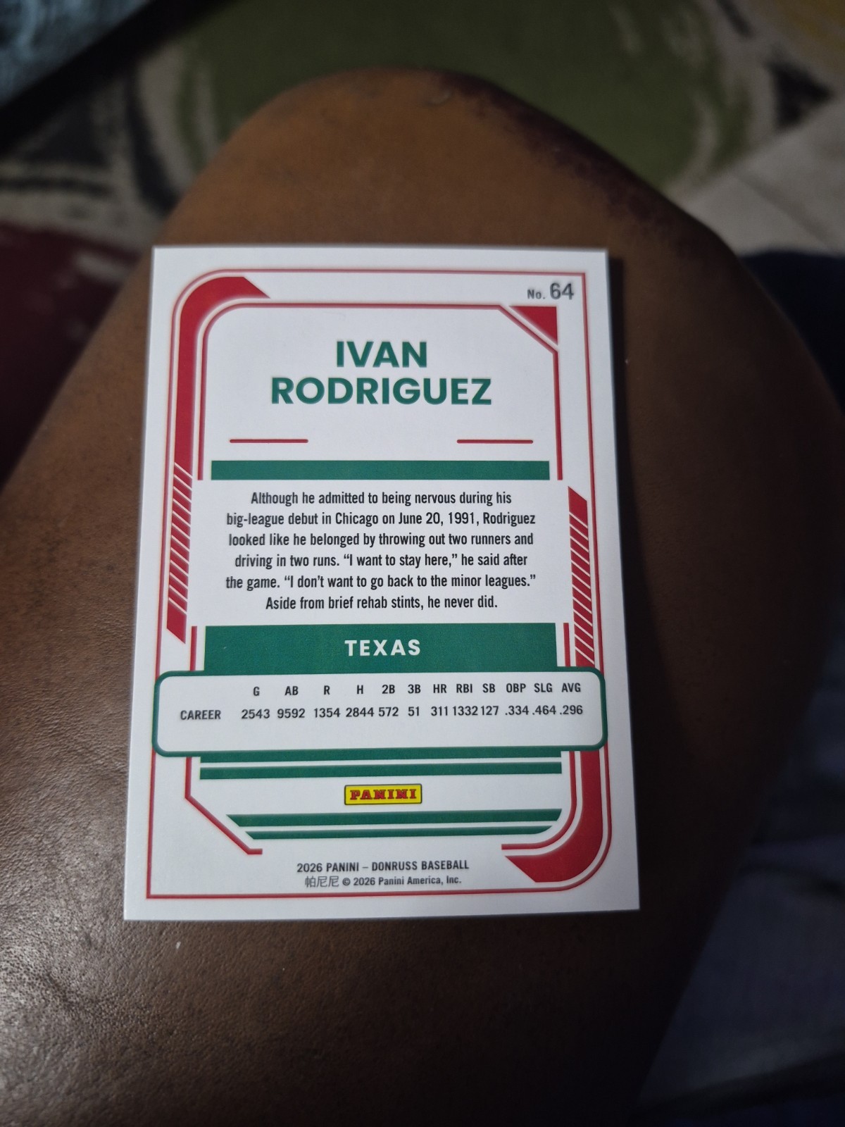 IVAN RODRIGUEZ 2026 PANINI DONRUSS #64 FREE SHIPPING