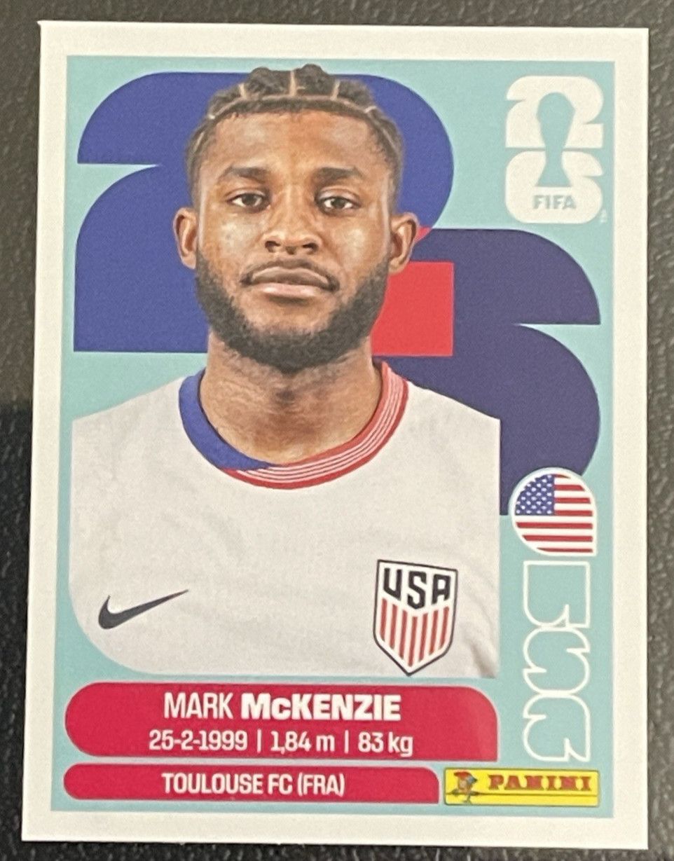 USA 1-20 Complete Panini World Cup 2026 Stickers + 5 Blue Parallels Pulisic